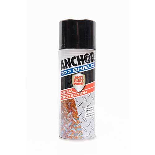 Anchor Shield Paint Anti Rust Metal Protection Gloss Black 49602 - 300g Aerosol