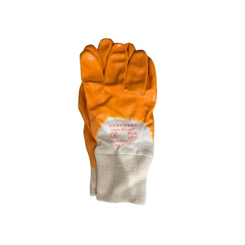 Yellow Light Weight Nitrile Open Back Knit Wrist Glove Size  8