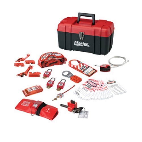 Master Lock 1457VE410KA Lockout Kit & Station Large, Electrical & Valve with Keyed Alike Padlocks