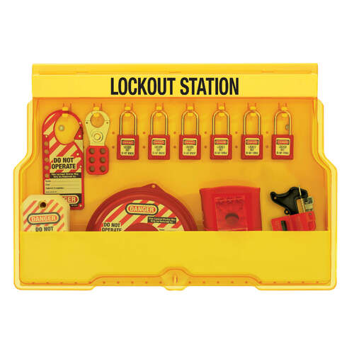 Master Lock 15-piece Lockout Station includes 6 Padlocks + more