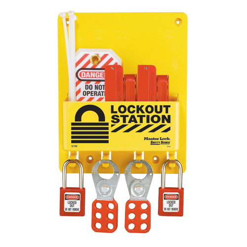 Master Lock Lockout Station - 1 Padlock, 1 Hasp, 2 Lockout Tags