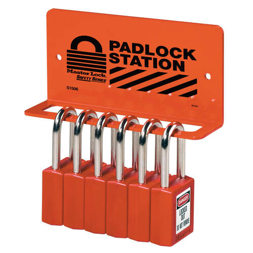 Master Lock Padlock Station / Padlock Rack - Holds 6 - 8 Padlocks