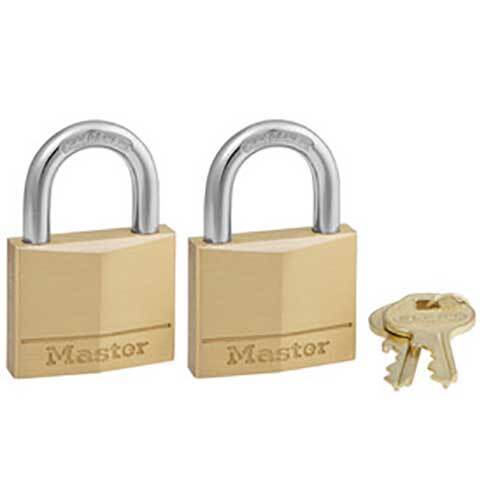 Master Lock 140TAU 40mm Diamond Brass Padlock KA - 2 Pack , Box of 6