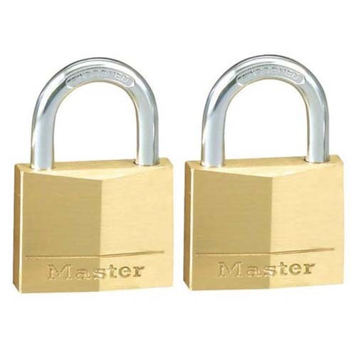 Master Lock 130TAU 30mm Diamond Brass Padlock 2 Pack KA - Box of 4