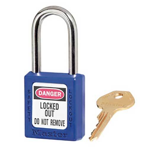 Master Lock 0410BLUKA10 38mm Thermoplastic Safety Padlock Keyed Alike - Set of 10