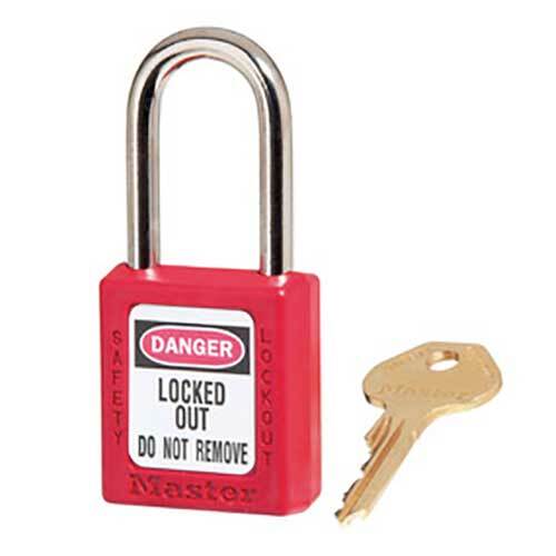 Master Lock 0410REDKA3 38mm Thermoplastic Safety Padlock Keyed Alike - Set of 3