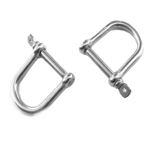 M5 316 Stainless Steel Wide Mouth D Shackle - Box of 10
