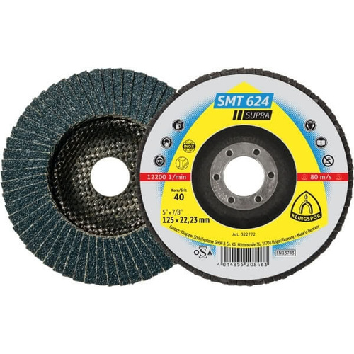 Klingspor Flap Disc 40 Grit 100 x 16mm Bore Zirconia Box of 10 322759