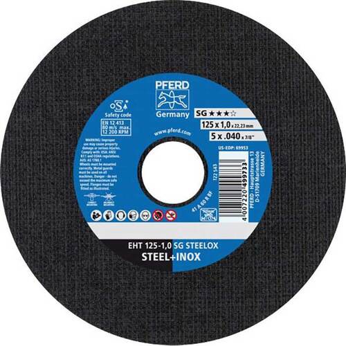Pferd Ultra Thin Flat Cut-off Wheel Premium Steelox 125 x 1.0mm