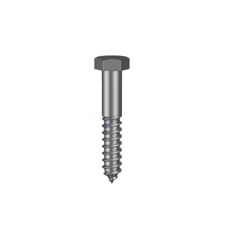 M6 x 25 Hex Coach Screw, Galvanised Mild Steel - Pack of 150