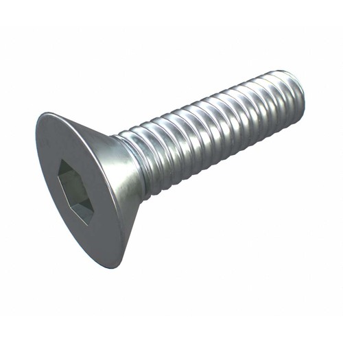 1/4 x 1/2" UNC Flat Head Socket Screw Plain - Box of 100