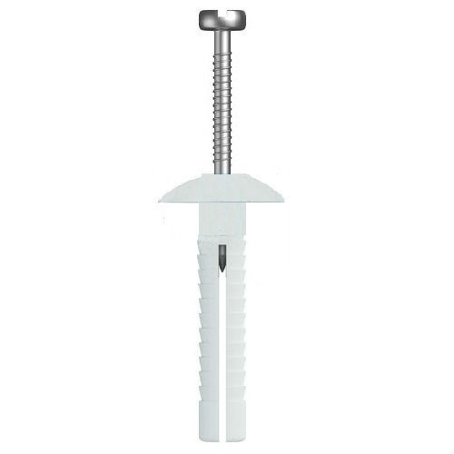 5 x 25mm Mushroom Head Nail-In Anchor, Nylon Body - Box of 100