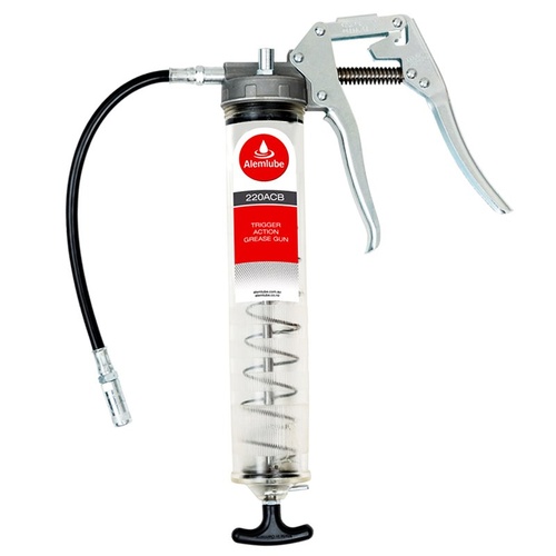 Alemlube 400g Clear Barrel Trigger Action Grease Gun 220ACB