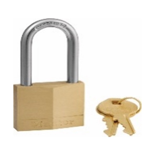 Master Lock Diamond Brass  Padlock  40mm Wide Body - Extended Steel Shackle