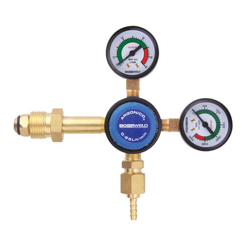 Bossweld Argon Dual Stage, Twin Gauge Regulator (Side Entry)
