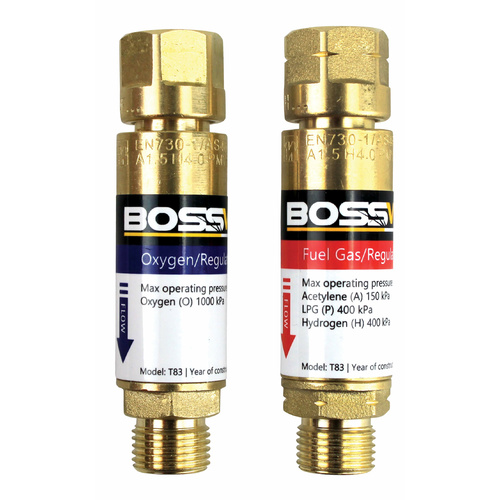 Bossweld Flashback Arrestor Regulator End Twin Pack