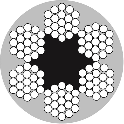 Beaver G1570 6 x 19 PVC Coat Galvanised Wire Rope  Fibre Core   3.5 - 5.5mm Blue