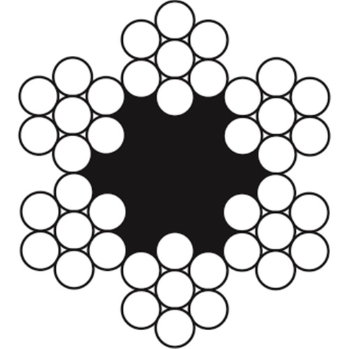 Beaver G1570 6 x 7 Fibre Core RHOL Wire Rope Galvanised Dry Lube-2mm x 100m Reel