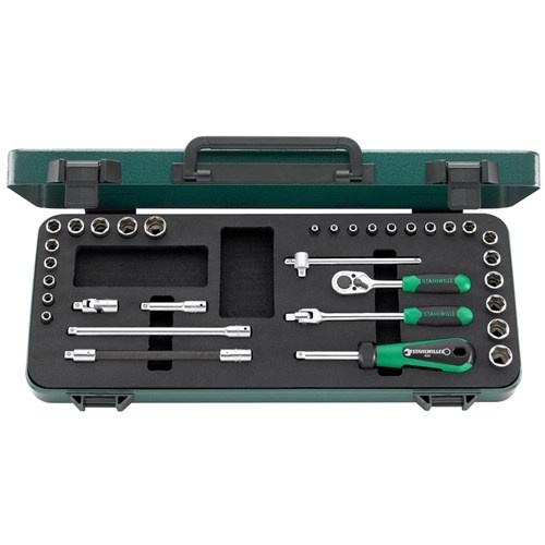 Stahlwille Socket & Accessory 1/4" Drive 3.2-14mm & 3/16-9/16", Set 33-Piece SW40MA/25/8-96010162/