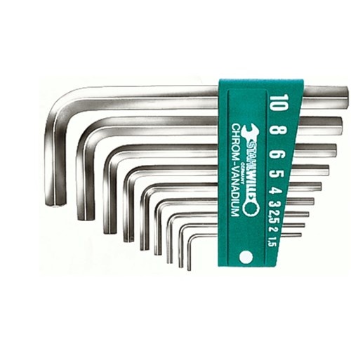 Stahlwille Hex Key Allen Wrench AF 10-Piece Set, L-Type Short Series  SW10760