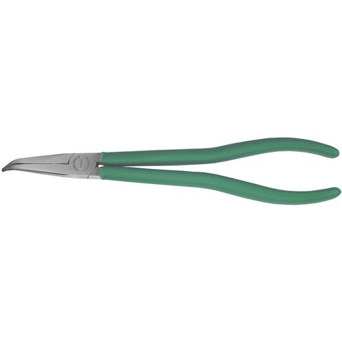 Stahlwille 280mm Mechanic Snipe Nose Plier, 45 Deg Bent - Half-Round Dip-Coated Handle - SW6535