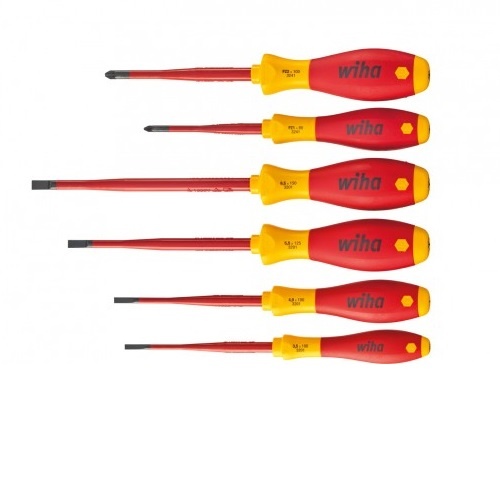 Wiha SoftFinish Insulated Screwdriver 1000V AC, 6 Pieces - 36455