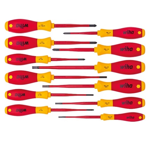 Wiha SoftFinish Insulated Screwdriver 1000V AC, 12 Pieces -41003