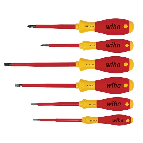 Wiha SoftFinish Insulated Screwdriver 1000V AC, 6 Pieces