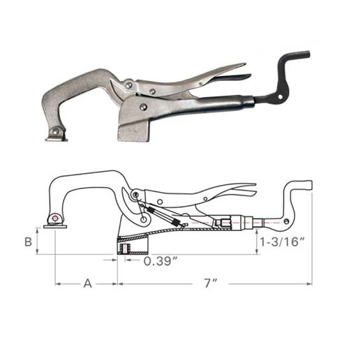 Strong Hand PT09 Table Mount Locking C-Clamp 102mm Capacity M8 Thread