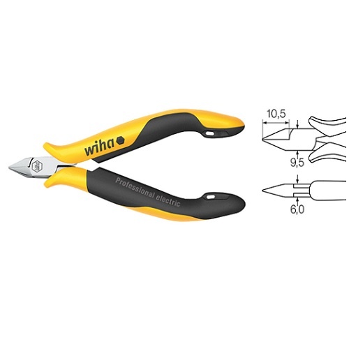 Wiha 115mm Professional ESD Narrow Diagonal Cutter - 26814(Z40404)