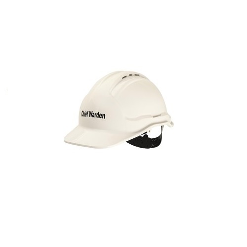 Frontier Vented Hard Chief Warden Hat - White