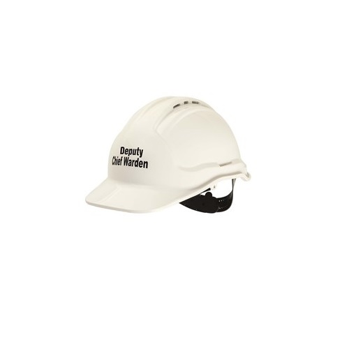 Frontier Vented Hard Deputy Chief Warden Hat, White