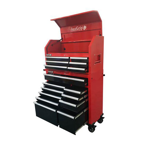 AuzGrip® 16 Drawer 42" Roller & Chest Cabinet with Ball Bearing Runner