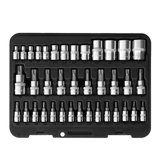 AuzGrip® 1/4", 3/8" & 1/2" Sq. Dr. Torx Bit & E-Torx Socket Set, 38Pcs