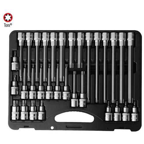 AuzGrip® 1/2" Square Drive Torx Bit Socket Set, 32 Pieces