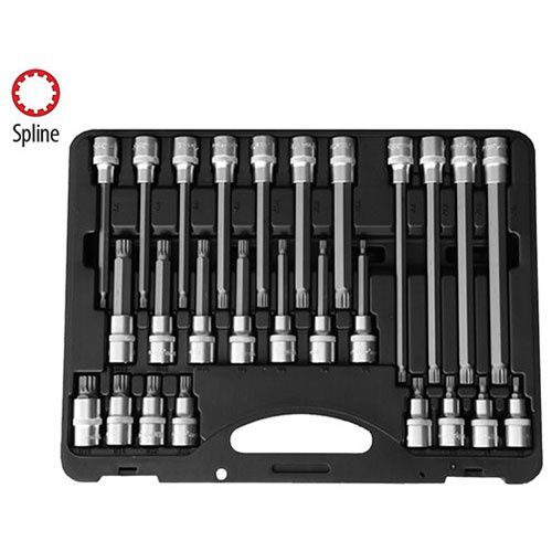 AuzGrip® 1/2" Square Drive Spline Bit Socket Set, 26 Pieces