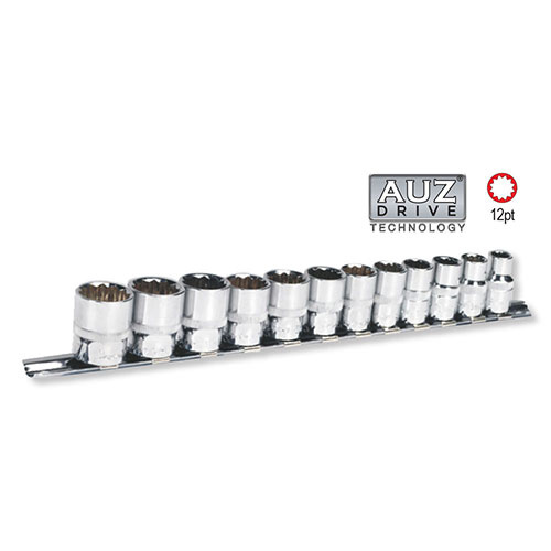AuzGrip® 3/8" Square Drive 12 Point Socket Metric Set, 12 Pieces