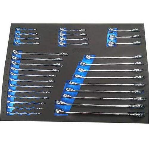 AuzGrip® Combination Spanner Metric EVA Foam Tray Set, 32 Pieces