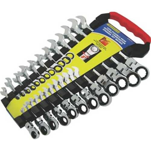 AuzGrip® Flexible Ratchet Spanner Metric Set, 12 Pieces