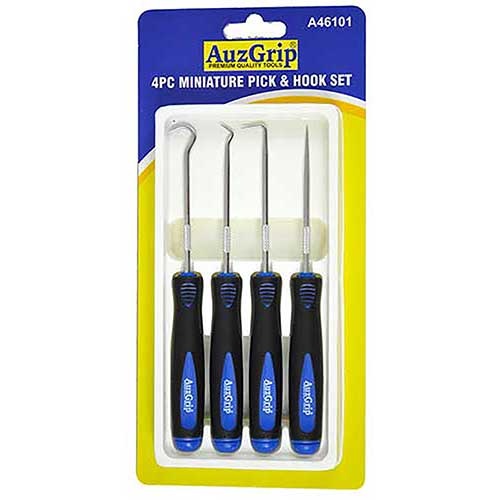 AuzGrip® Miniature Pick and Hook Set, 4 Pieces