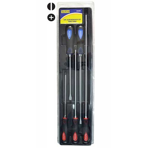 AuzGrip® Tang-Thru Screwdriver Set, 5 Pieces