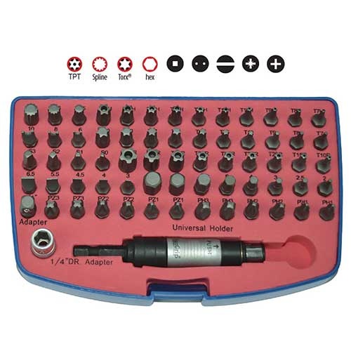 AuzGrip® 1/4" Sq. Dr. Assorted Power Bits Set, 67 Pieces