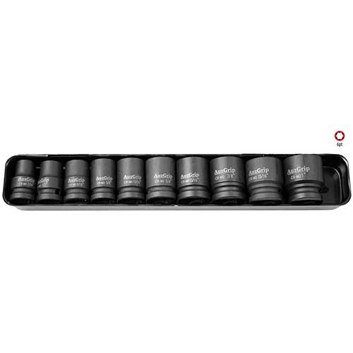 AuzGrip® 1/2'' Square Drive Impact Socket Set Imperial, 10 Pieces