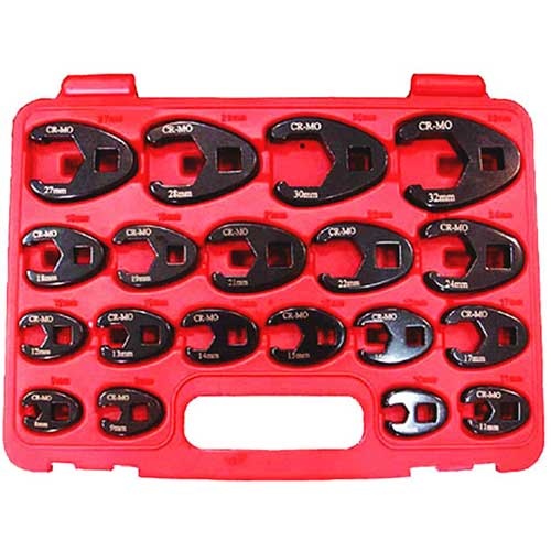 AuzGrip® 3/8'' & 1/2'' Sq. Drive Impact Crowfoot Wrench Set, 19 Pcs.
