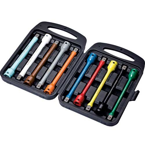 AuzGrip® 1/2" Square Drive Torsion Extension Bar Set, 10 Pieces