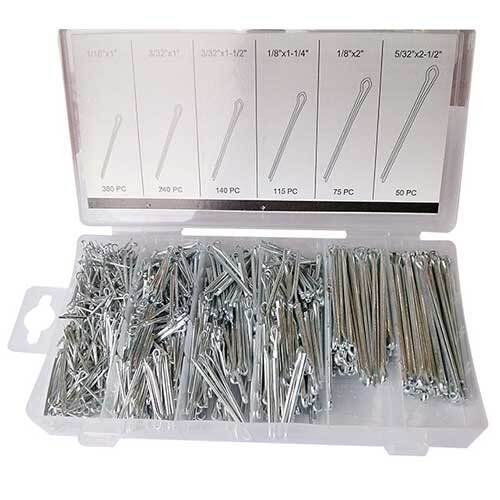 Grip® Cotter (Split) Pin Assortment Set, 1000 Pieces