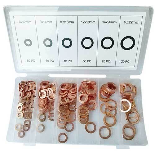 Grip® Brass Washer Assortment Metric Set, 240 Pieces