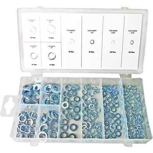 Grip® Flat/ Lock Washer Assortment Set, 500 Pieces