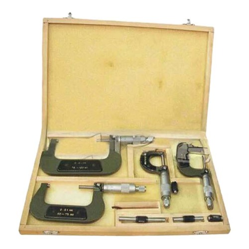 Grip® External Micrometer Screw Gauge Metric Set 0 - 100 mm, 4 Pieces