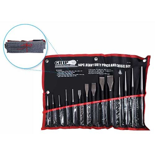Pittsburgh Cold Chisel, Pin and Taper Punch Set, 14 Pieces